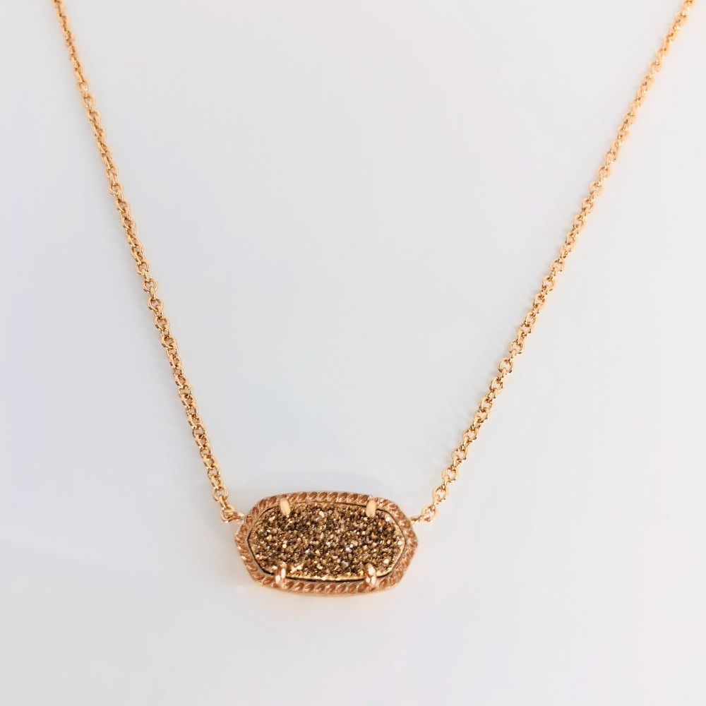 New Kendra Scott Elisa Rose Gold Drusy Quartz